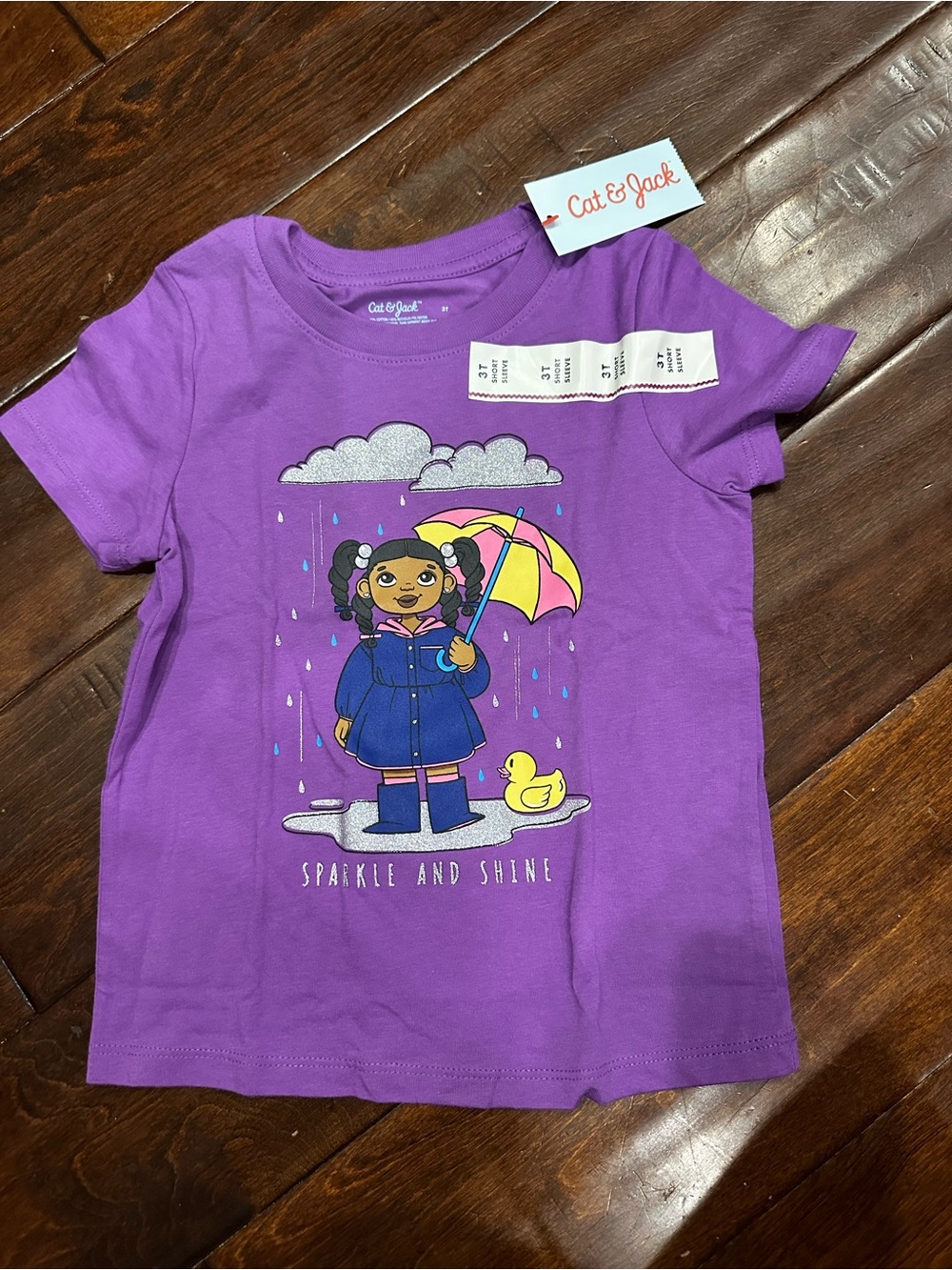 Cat & Jack Purple Rainy Day Graphic Tee